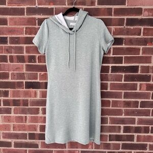 Calvin Klein Short Sleeve Hoodie Dress Sports Light Green Grey Women’s Medium